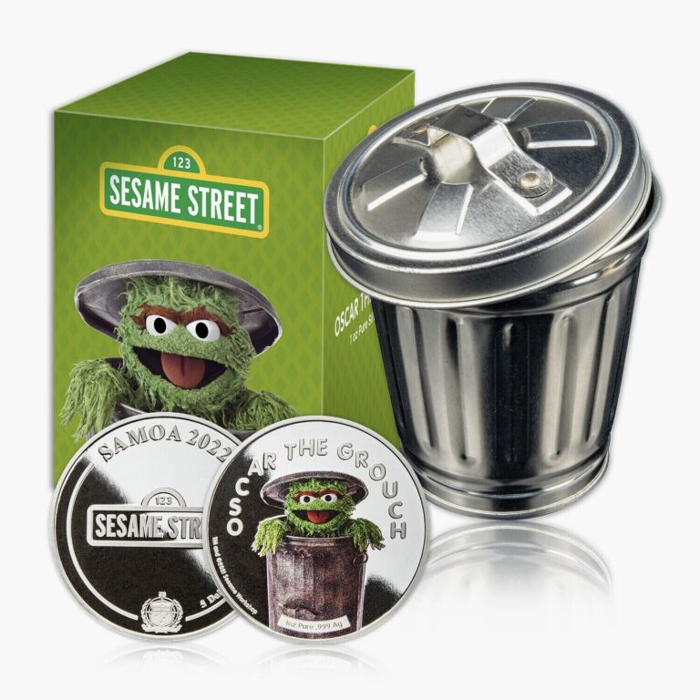 Read more about the article 2022 1 oz. .999 Samoa Sesame Street Oscar the Grouch Silver Proof Coin – RARE!