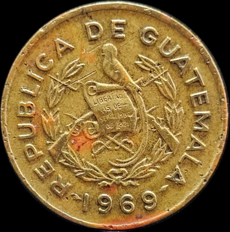 Read more about the article 1969-71-73 Guatemala 1  5 Centavo Coins  Brass  3 Coins! Rare  Nice-115