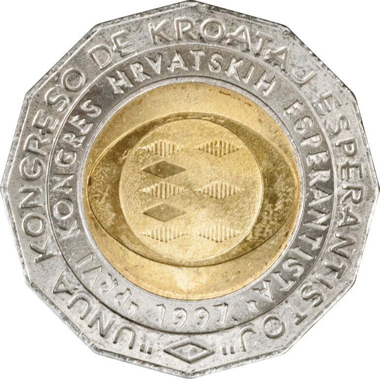 Read more about the article Croatia 25 Kuna 1997. Bi Metallic coin Esperanto Congress !