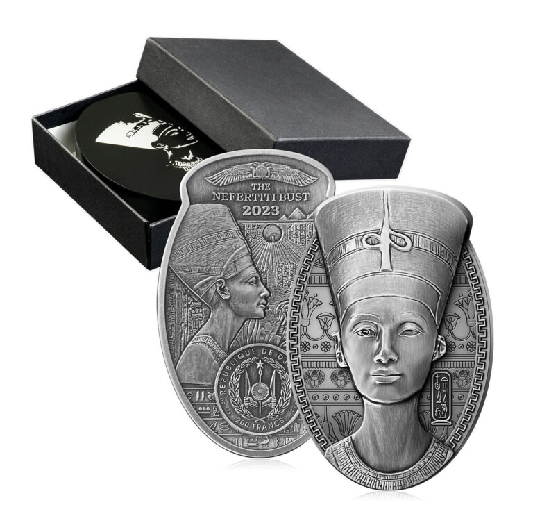 Read more about the article Nefertiti Coin 3oz Solid Silver 3D Shaped 200 Fr Djibouti 2023 Limited Edition