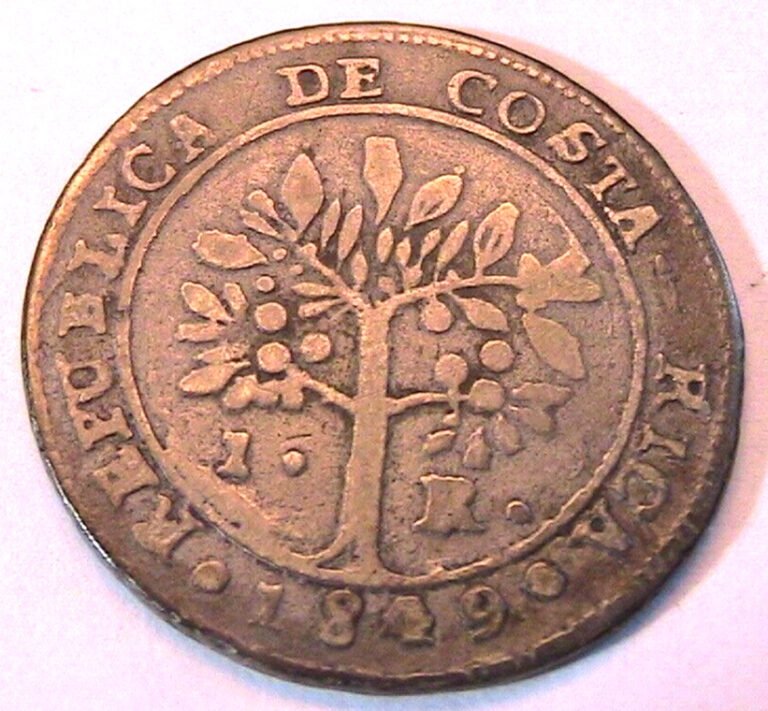 Read more about the article 1849 Costa Rica 1 Real Ch F+/aVF Original Central America Silver Coin km-66