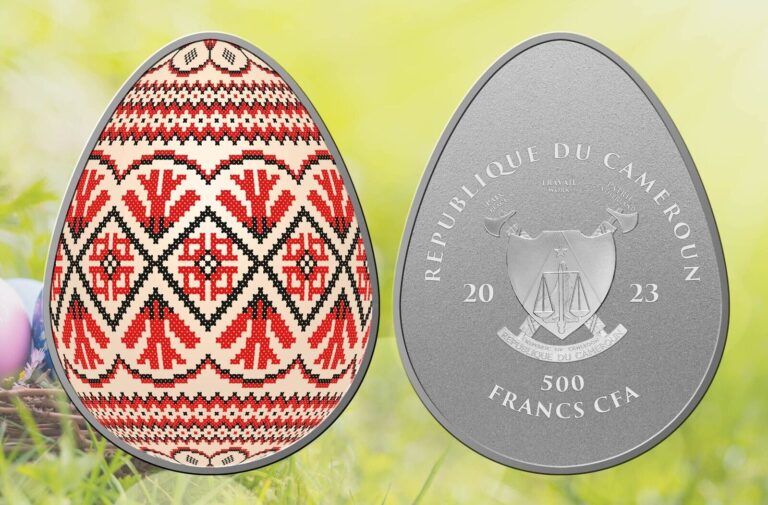 Read more about the article 2023 Cameroon Ukrainian Pysanka Easter Egg Domed 25g CN Coin – 999 Mintage