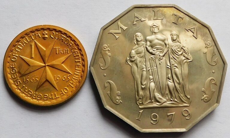 Read more about the article Malta 1965 Proof 1 Tari Great Siege St. John (scarce) + 1979 Proof 50 Cents coin