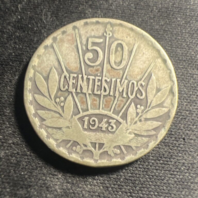 Read more about the article 1943 Uruguay  50 Centesimos World Coin .720 silver Z1143