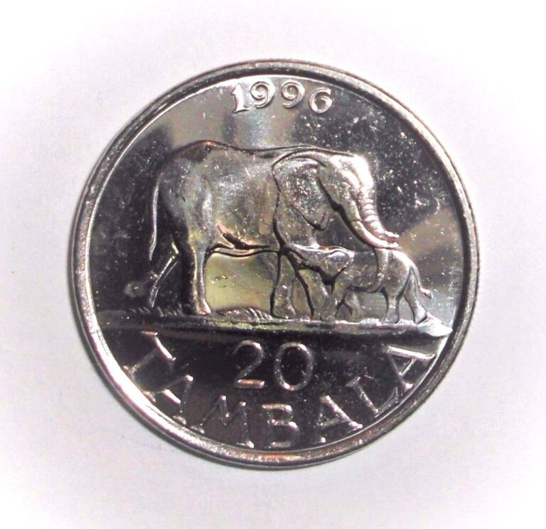 Read more about the article 1996 Malawi 20 tambala  Elephant with calf  animal wildlife coin