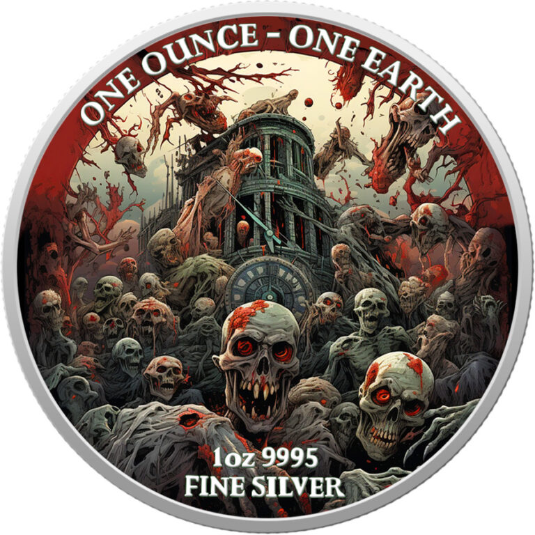 Read more about the article 2022 Fiji Earth 1 oz Silver Colored Coin Time of Zombies (Type II) mintage 300