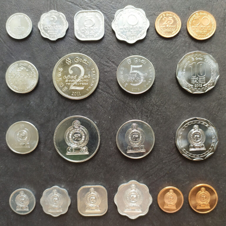 Read more about the article SRI LANKA COMPLETE SET 1+2+5+10+25+50 Cents 1+2+5+10 Rupees 1978-2016 UNC LOT 10