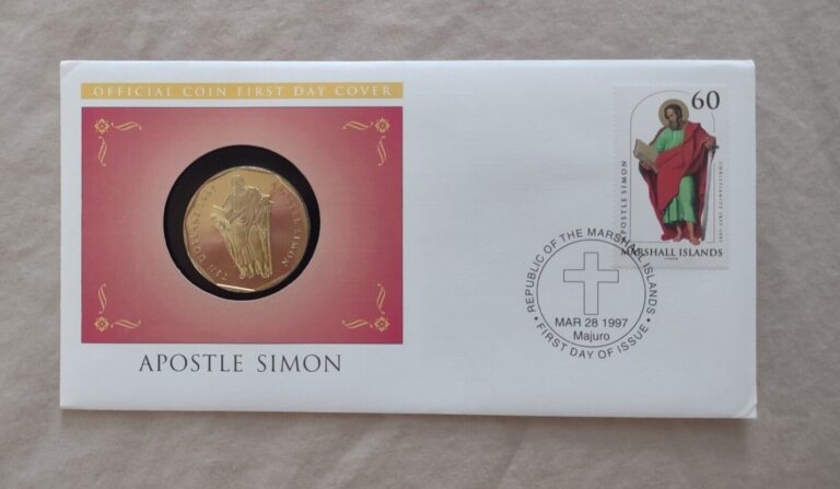 Read more about the article $10 Apostle Simon  1997 Marshall Islands Coin and FDC Stamp