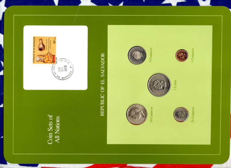 Read more about the article Coin Sets of All Nations El Salvador 1985-1986 UNC 10 centavo 1 Colon 1985