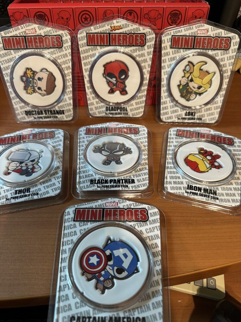 Read more about the article 2021 Fiji MARVEL MINI-HERO 7 Piece With Box SILVER $2 COINS 1oz Silver coins