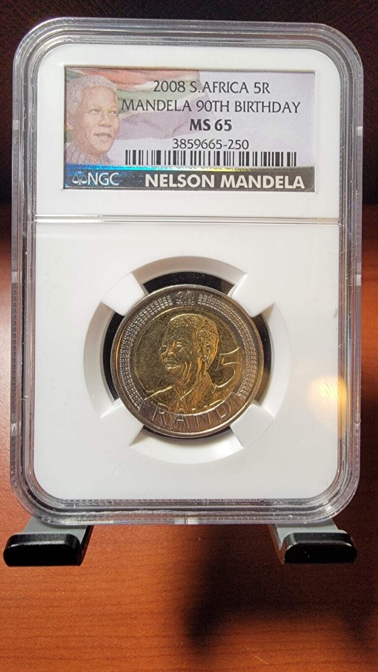 Read more about the article 2008 South Africa 5 Rand Nelson Mandela’s 90th Birthday Coin NGC MS65