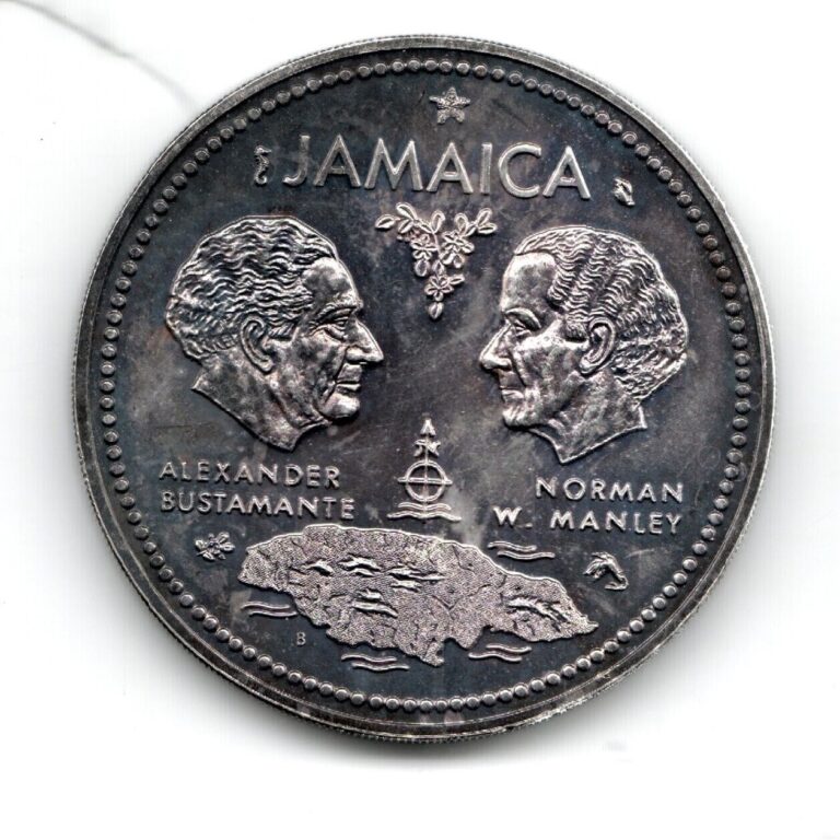 Read more about the article 1972 JAMAICA $10 STERLING SILVER COIN KM # 60- 10th Anniversary Of Independence