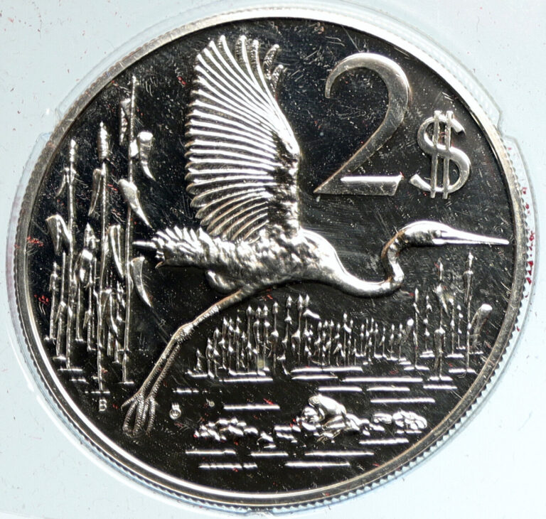 Read more about the article 1972 CAYMAN ISLANDS 4.0cm Proof Silver $2 Coin GREAT BLUE HERON BIRD i103314