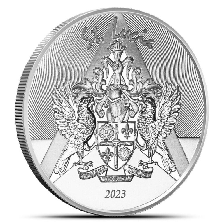 Read more about the article 2023 1 oz EC8 Silver St. Lucia Coat of Arms Coin (BU)