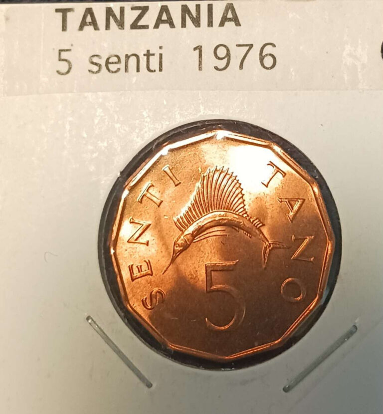 Read more about the article 1976 Tanzania 5 Senti Bronze Coin BU