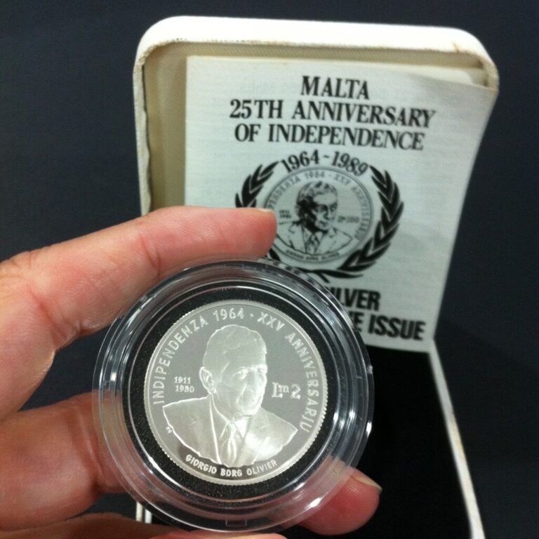 Read more about the article 1989 Malta 25th Anniv Independence Silver Proof Coin Box And Certificate #0553