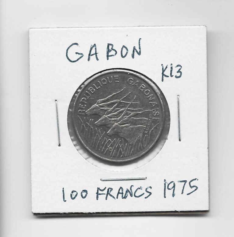 Read more about the article Gabon (now Central African States) 100 Francs 1975 K13 Obsolete Eland Antelope