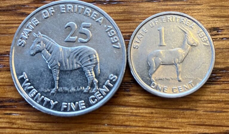 Read more about the article 1997 Eritrea 25 and 1 Cents  Uncommon African Coins