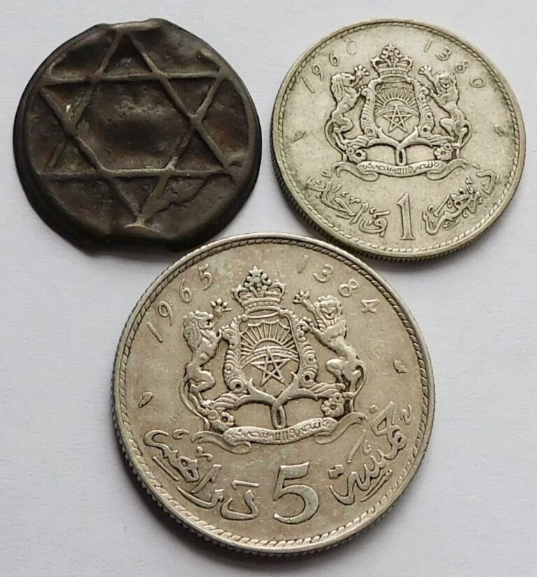 Read more about the article 3 Morocco coins  1076 Falus  1380 1 Dirhem  1384 5 Dirhem
