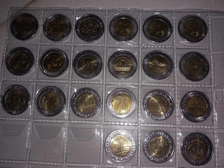 Read more about the article 2015_2023 Egypt Full Set Of 21 Coins Uncirculated  One Pound 1 Pc From Each Roll