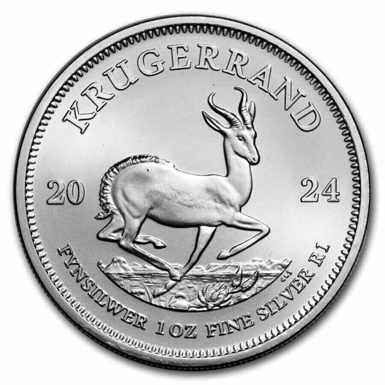 Read more about the article 2024 – 1 oz South Africa Silver Krugerrand Coin 1 oz.999 Fine Silver – IN STOCK!