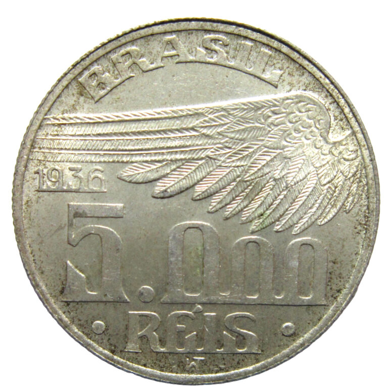 Read more about the article BRAZIL.SILVER  5000 REIS  1936.