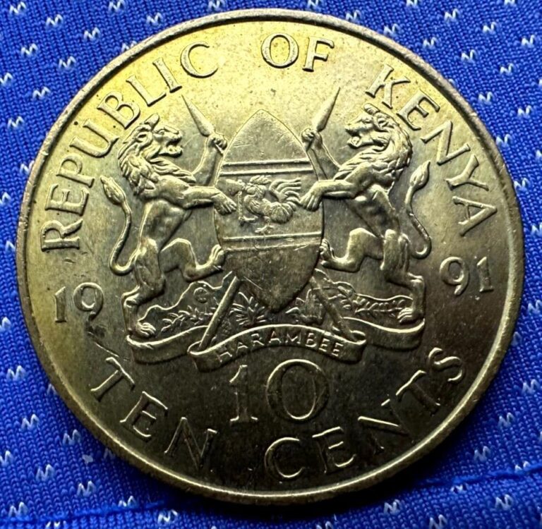 Read more about the article 1991 Kenya 10 Cents Coin  UNC    #M554