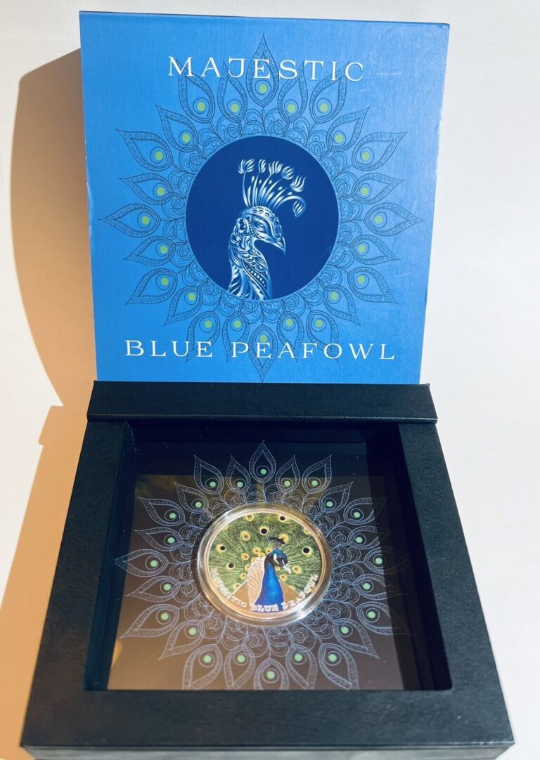 Read more about the article Majestic Blue Peafowl 2019 Silver Coin 2 New Zealand Dollars