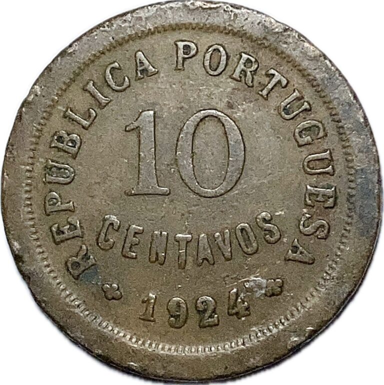 Read more about the article 1924 Portugal 10 Centavos Rare Key Date VF Coin #701