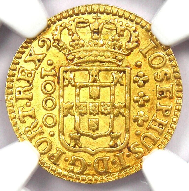 Read more about the article 1771 Brazil Gold Jose I 1000 Reis Dominus Coin 1000R – Certified NGC AU Details