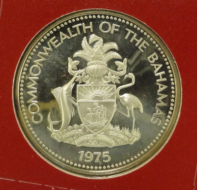 Read more about the article 1975 BAHAMAS $2 FLAMINGO DAY PROOF SILVER COIN W BOX AND COA