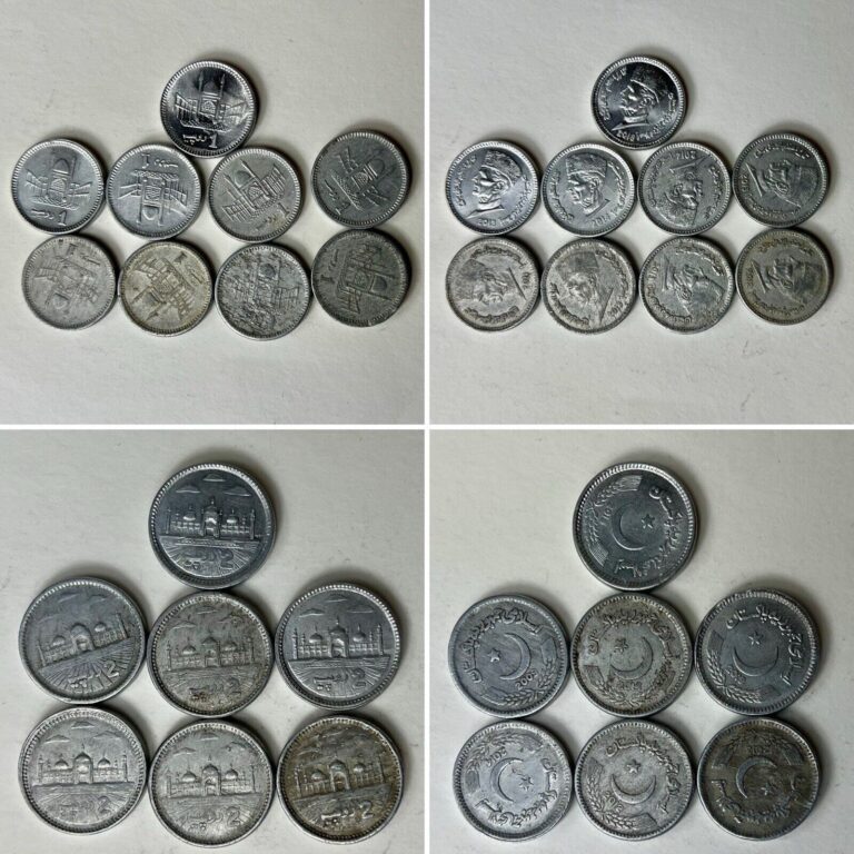 Read more about the article Lot Of 16 Pakistani Coins Of Regulated 1 Rupee and 2 Rupees Coins