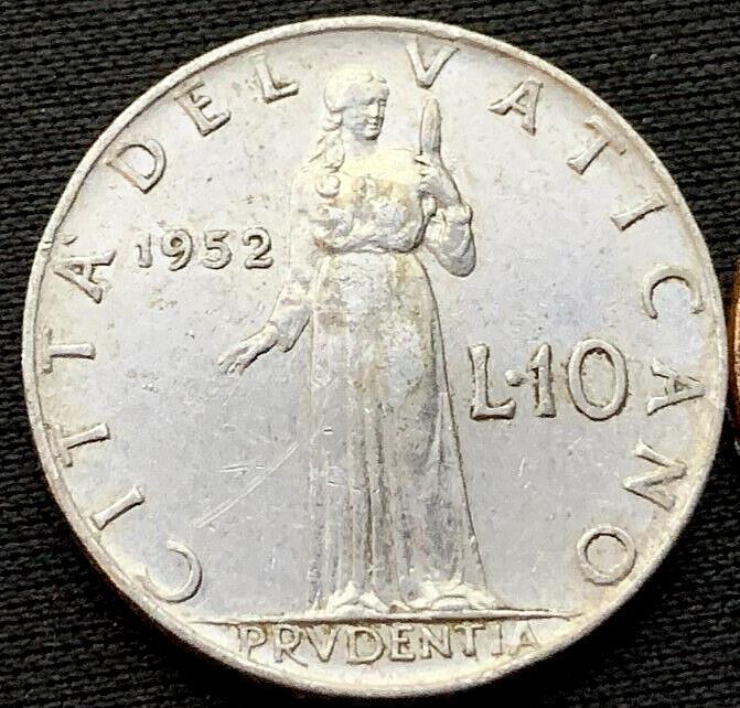 Read more about the article 1952 Vatican City 10 Lire Coin AU   ( 1.1 Million Minted )     #N193
