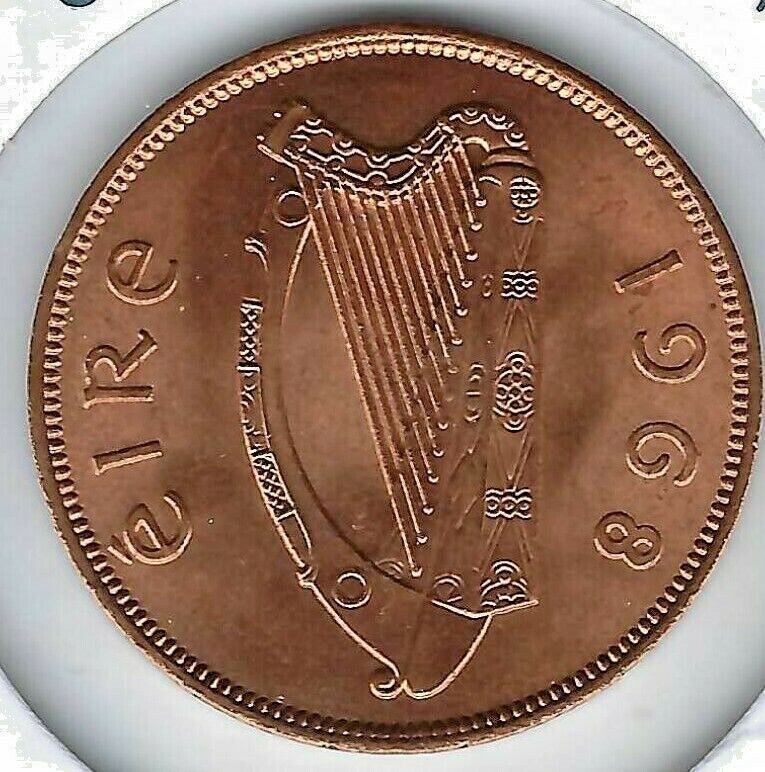 Read more about the article 1968 Ireland Uncirculated One Penny Coin with Harp  Hen and Chicks!