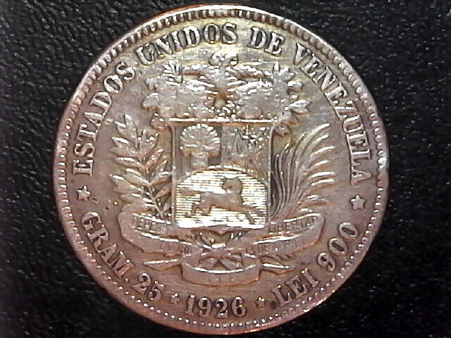Read more about the article 1926 Venezuela 5 Bolivares Silver Coin 25g