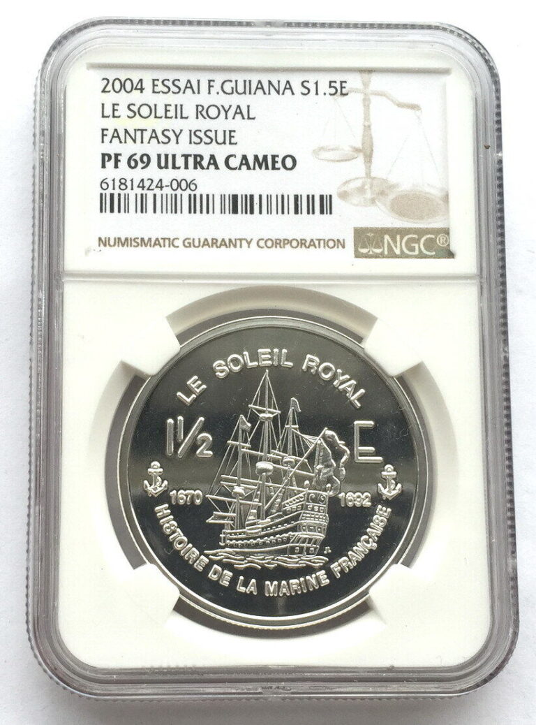 Read more about the article French Guiana(Guyana) 2004 “Le Soleil Royal” NGC PF69 1oz Silver Coin Proof