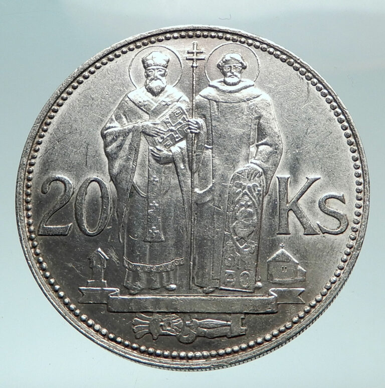 Read more about the article 1941 SLOVAKIA Silver 20 Korun SAINT CYRIL AND METHODIUS Slovakian Coin i82483