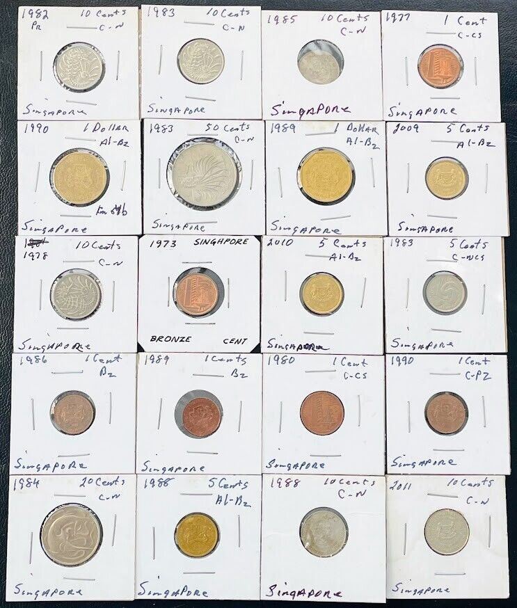 Read more about the article SINGAPORE COIN LOT of 20 Different ASIA COINS Old Coin Shop Inventory WHOLESALE