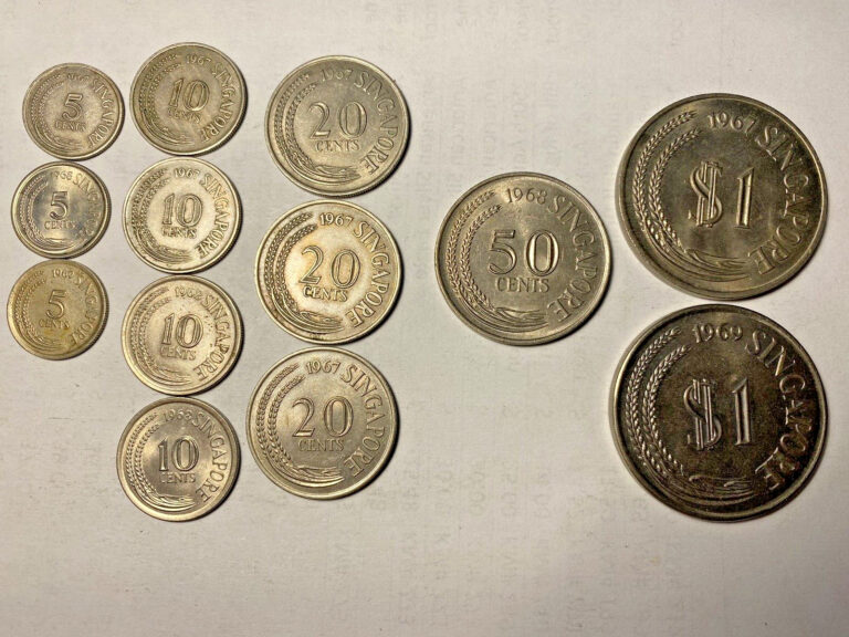 Read more about the article Lot Of 13 Singapore Coins from 1967-1969