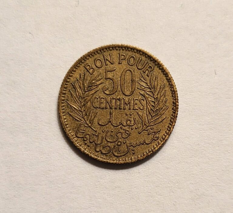 Read more about the article World coin; Tunisia  TUNISIE 50 Centimes  1941