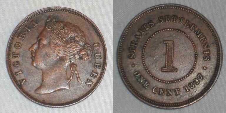 Read more about the article 1897 Bronze Coin One Cent Straits Settlements Malaya Peninsula Queen Victoria