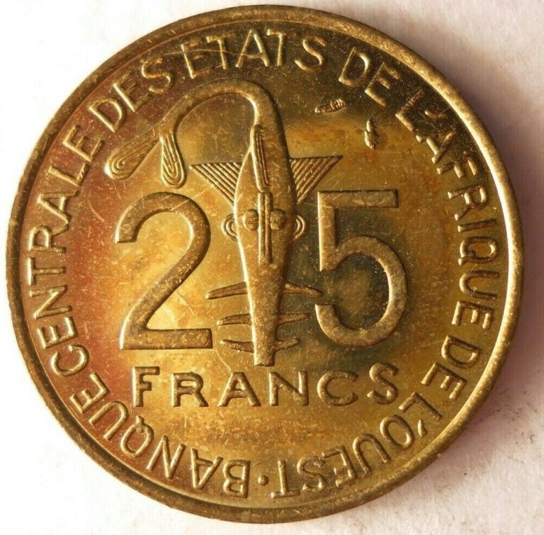 Read more about the article 1982 WEST AFRICA 25 FRANCS – Exotic Coin – FREE SHIPPING – Africa Bin #1