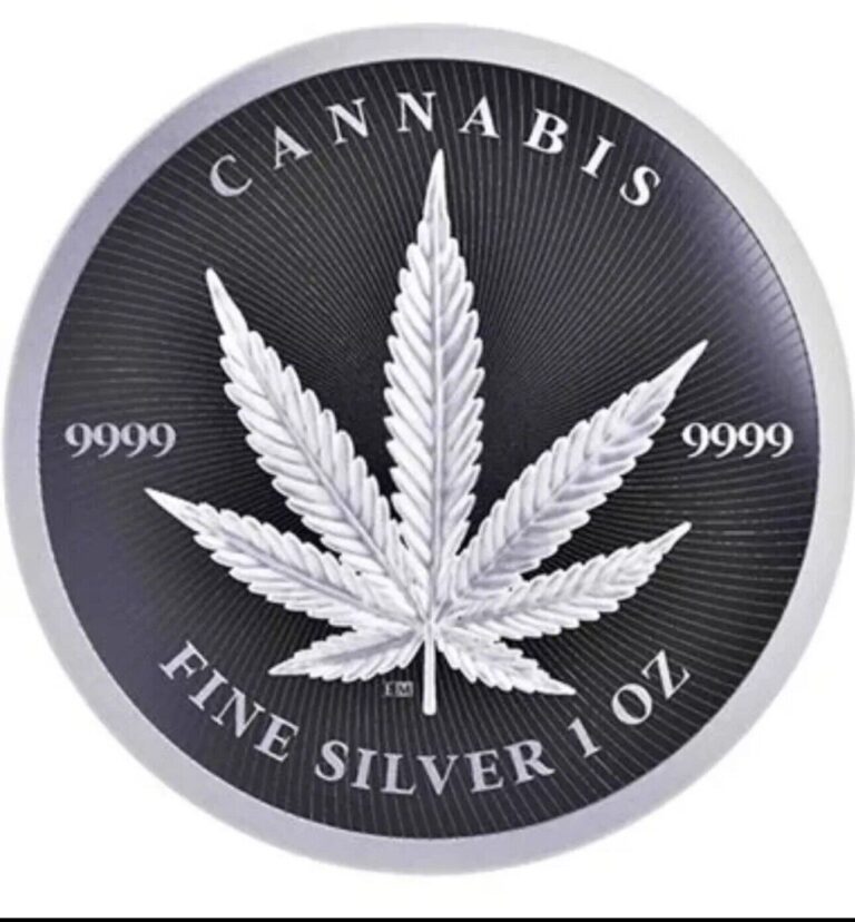 Read more about the article 2024-1 oz Cannabis (IN STOCK!) Republic Of Chad Silver Coin .9999 In Capsule🐲💨