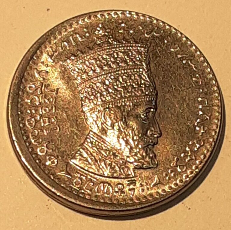 Read more about the article 1923/1931 Ethiopia 25 Matonas Nickel Coin w/Haile Selassie Obverse BU