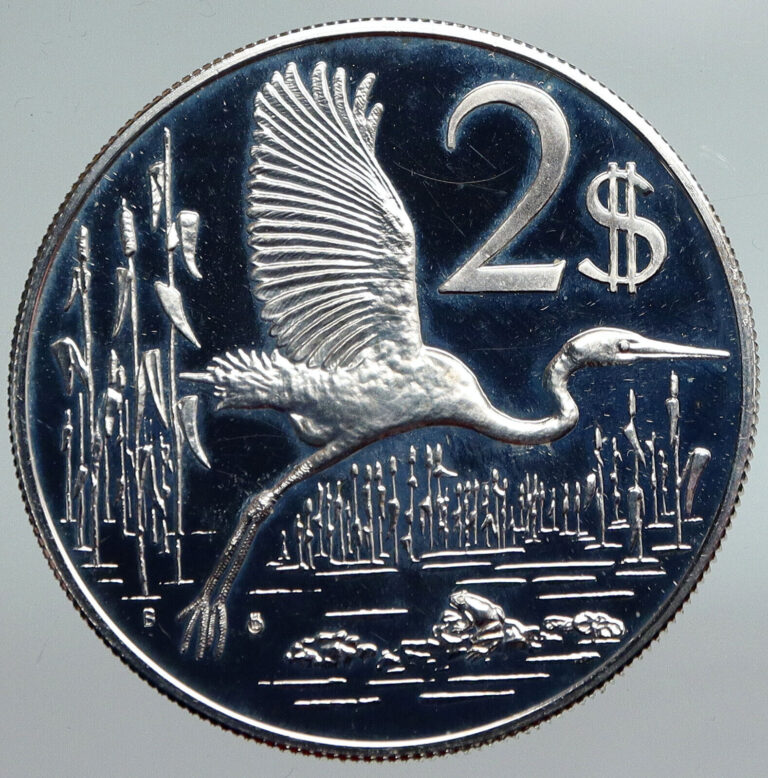 Read more about the article 1973 CAYMAN ISLANDS Bird GREAT BLUE HERON Vintage Proof Silver $2 Coin i90824