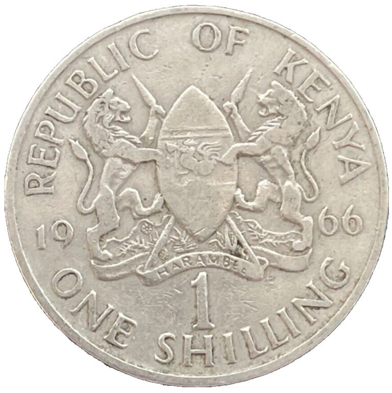 Read more about the article 1966 KENYA COIN 1 One Shilling KM# 5 Africa African Coins EXACT SHOWN FREE SHIP
