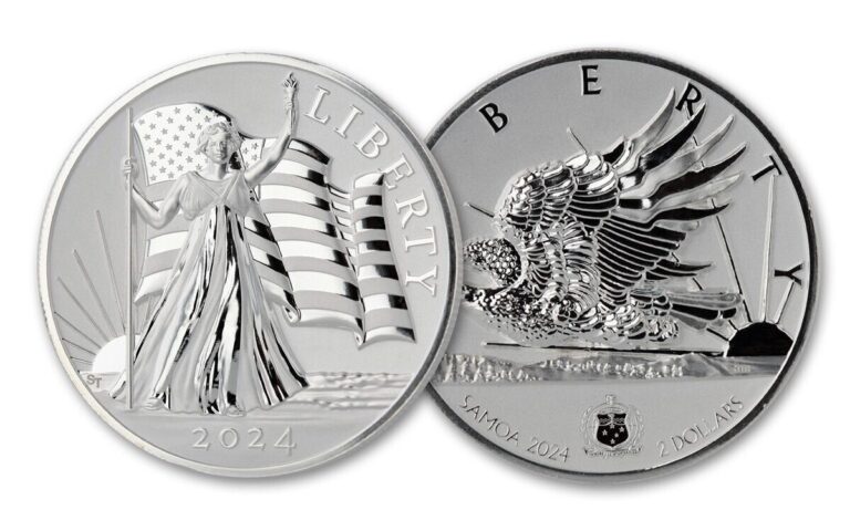 Read more about the article 2024 $2 Samoa 1oz Light of Liberty UHR Enhanced Reverse Proof OGP/COA