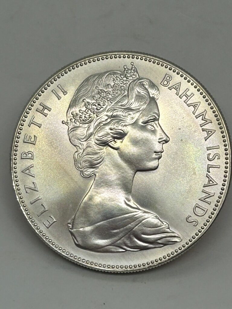 Read more about the article 1970 Bahama Islands Elizabeth Silver $5 Dollar Coin  Low Mintage 1.25 Oz Large