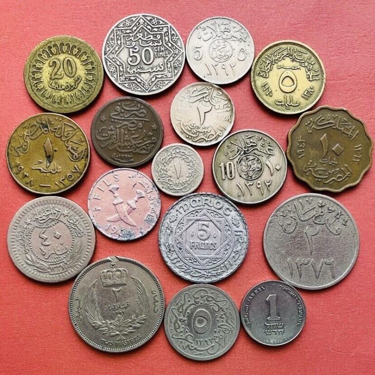 Read more about the article Middle East Coins  Egypt  Ottoman  Morocco  Yemen  Saudi  Libya  Tunisia X 17 .