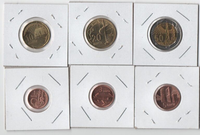 Read more about the article WORLD COINS AZERBAIJAN 6 Coins Set 1  3  5  10  20  50 QAPIK UNC